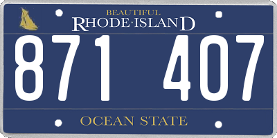 RI license plate 871407