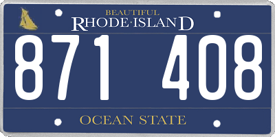 RI license plate 871408