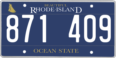 RI license plate 871409