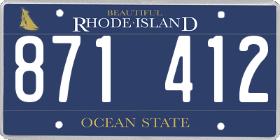 RI license plate 871412