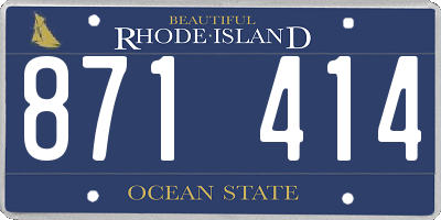 RI license plate 871414
