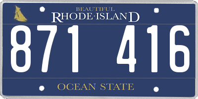 RI license plate 871416