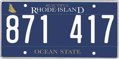 RI license plate 871417
