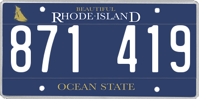 RI license plate 871419