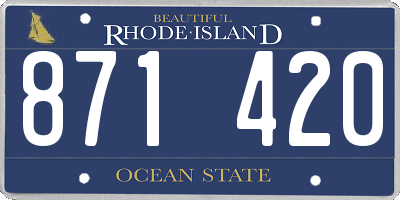 RI license plate 871420
