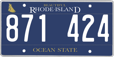 RI license plate 871424