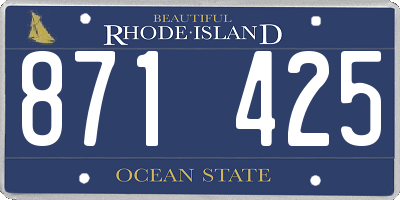 RI license plate 871425
