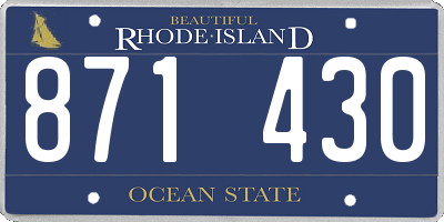 RI license plate 871430
