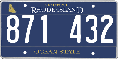 RI license plate 871432