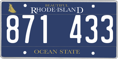 RI license plate 871433