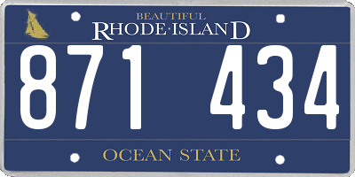 RI license plate 871434