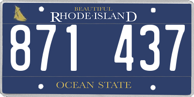 RI license plate 871437