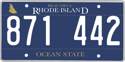 RI license plate 871442