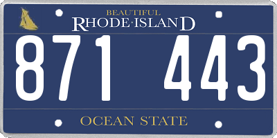 RI license plate 871443