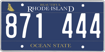 RI license plate 871444
