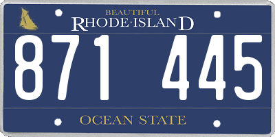RI license plate 871445