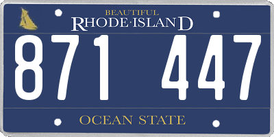 RI license plate 871447