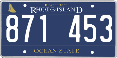 RI license plate 871453