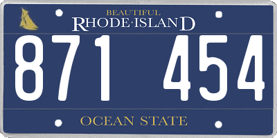 RI license plate 871454