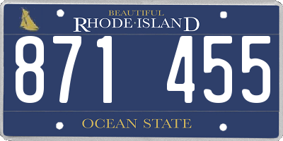 RI license plate 871455