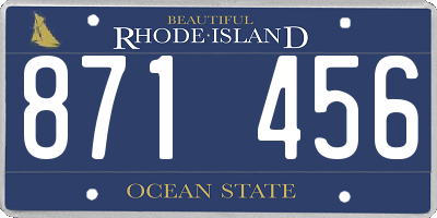 RI license plate 871456