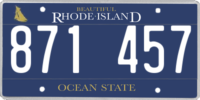 RI license plate 871457