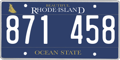 RI license plate 871458