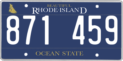 RI license plate 871459