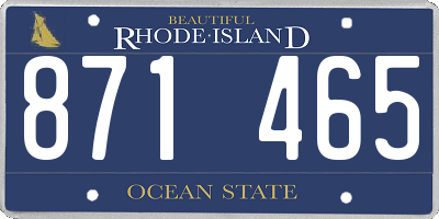 RI license plate 871465
