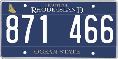 RI license plate 871466