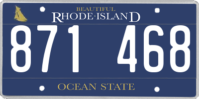 RI license plate 871468