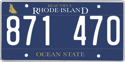RI license plate 871470