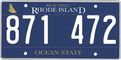 RI license plate 871472