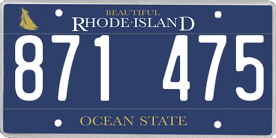 RI license plate 871475