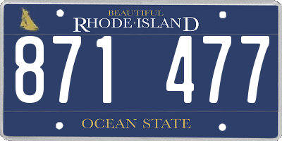 RI license plate 871477