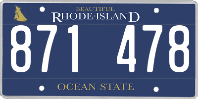 RI license plate 871478