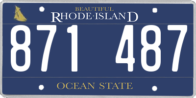 RI license plate 871487