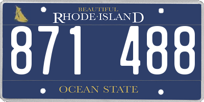 RI license plate 871488