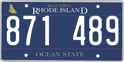 RI license plate 871489