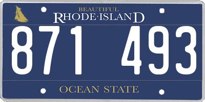 RI license plate 871493