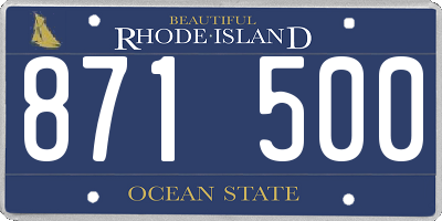 RI license plate 871500