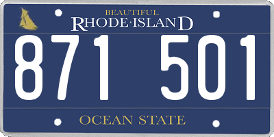 RI license plate 871501