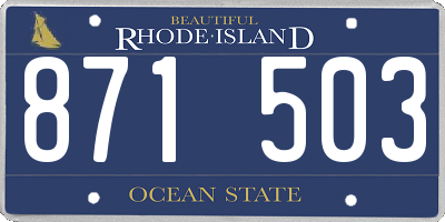 RI license plate 871503