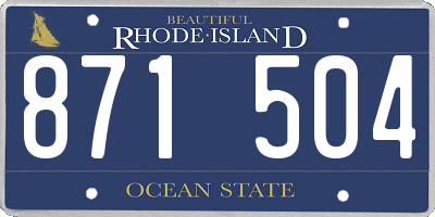 RI license plate 871504