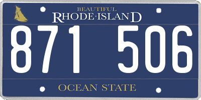 RI license plate 871506