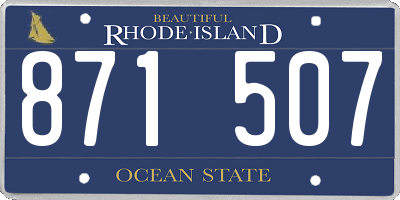 RI license plate 871507