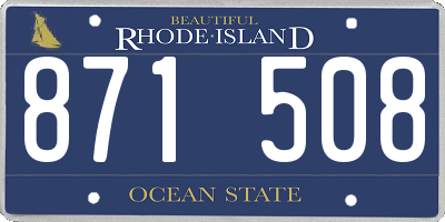 RI license plate 871508