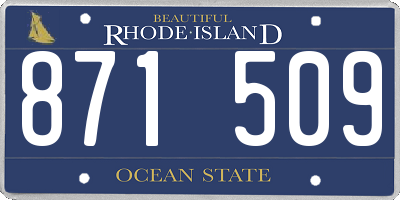 RI license plate 871509