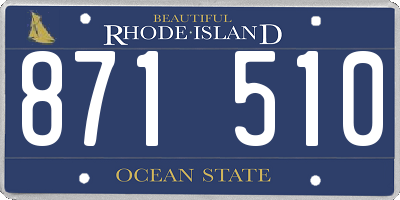 RI license plate 871510