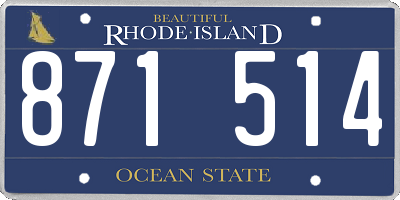 RI license plate 871514